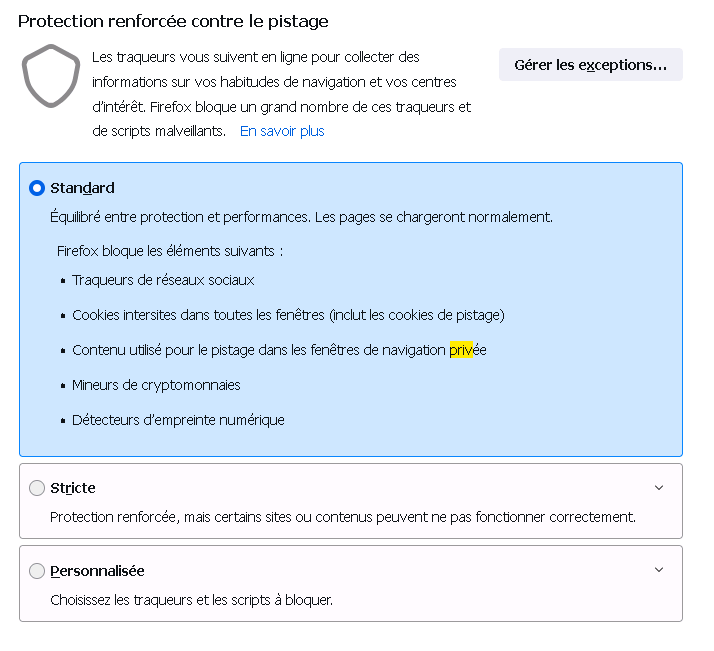 Enable Tracking Protection can block authentication button for some