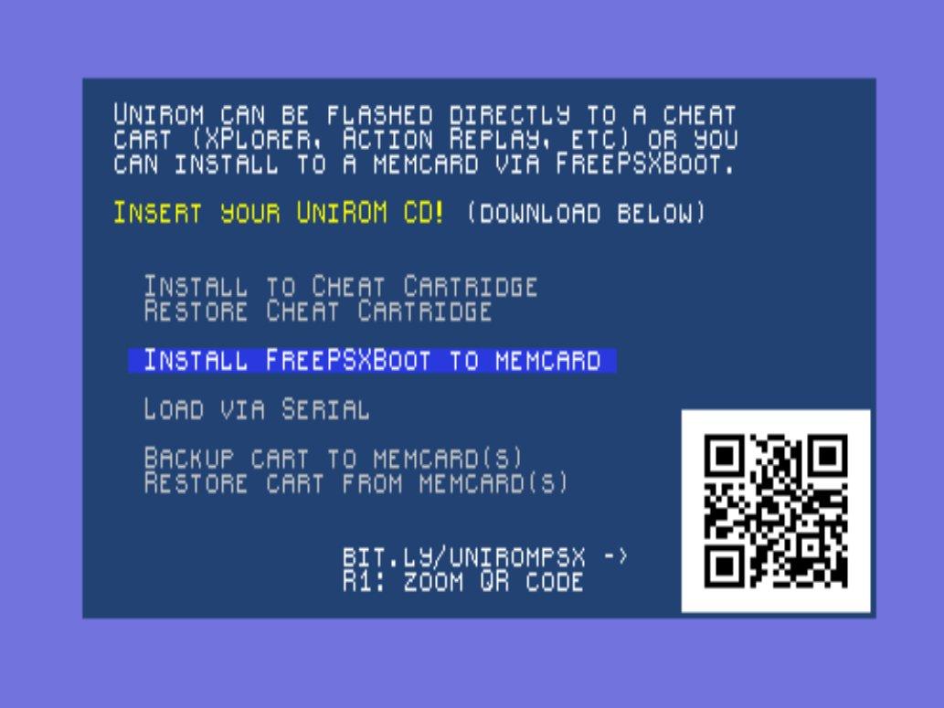 Flasher ses roms Master System (128K et 256K) avec une Playstation ! Unirom_install_freepsxboot-b8a7dc